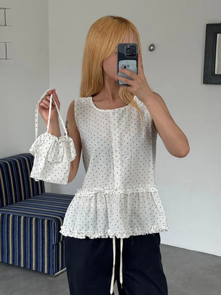 Grunge Polka Dot Bag Set Sleeveless Top