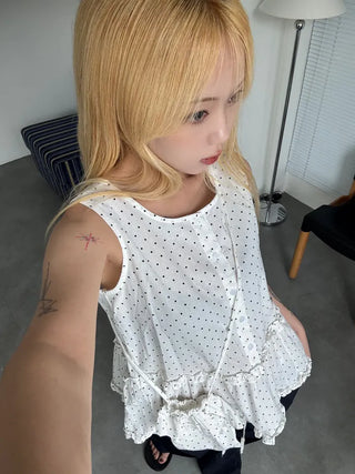 Grunge Polka Dot Bag Set Sleeveless Top