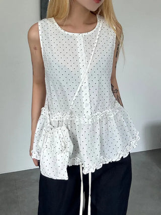 Grunge Polka Dot Bag Set Sleeveless Top