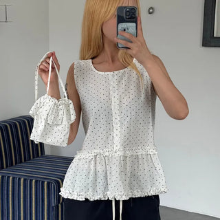 Grunge Polka Dot Bag Set Sleeveless Top