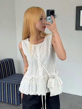 Grunge Polka Dot Bag Set Sleeveless Top