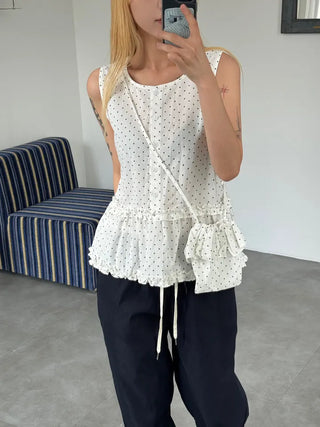 Grunge Polka Dot Bag Set Sleeveless Top