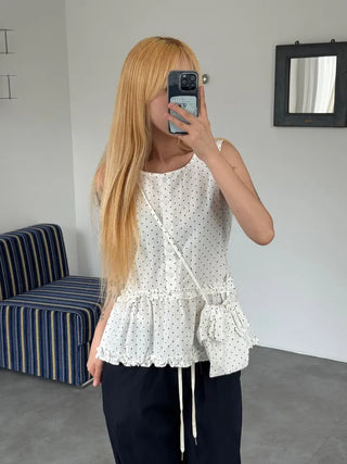 Grunge Polka Dot Bag Set Sleeveless Top
