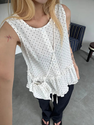 Grunge Polka Dot Bag Set Sleeveless Top