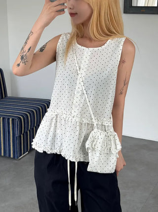 Grunge Polka Dot Bag Set Sleeveless Top