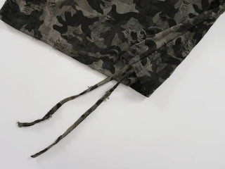 Y2K off-shoulder camouflage t-shirt