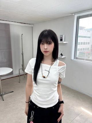 Pure Layered Plain Boat Neck T-shirt