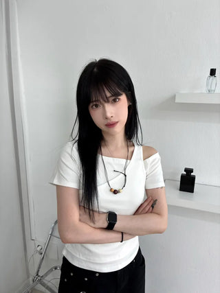 Pure Layered Plain Boat Neck T-shirt