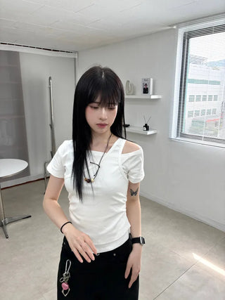 Pure Layered Plain Boat Neck T-shirt