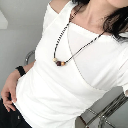 Pure Layered Plain Boat Neck T-shirt