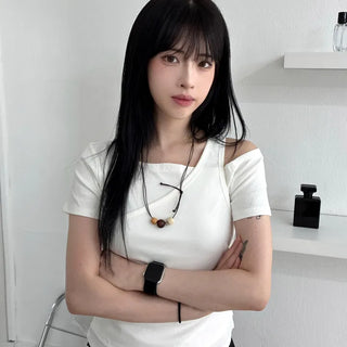 Pure Layered Plain Boat Neck T-shirt