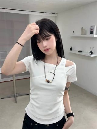 Pure Layered Plain Boat Neck T-shirt