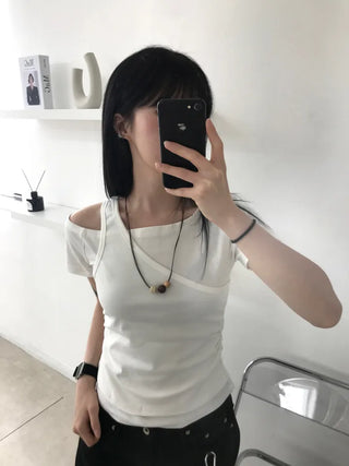 Pure Layered Plain Boat Neck T-shirt