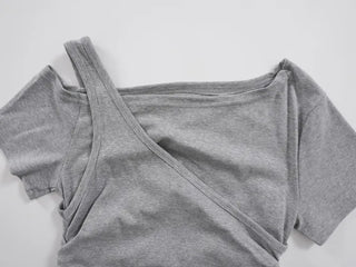 Pure Layered Plain Boat Neck T-shirt