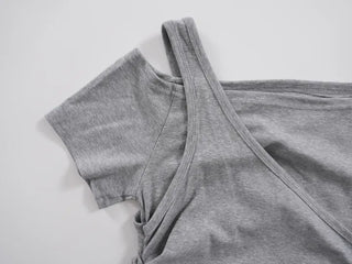 Pure Layered Plain Boat Neck T-shirt