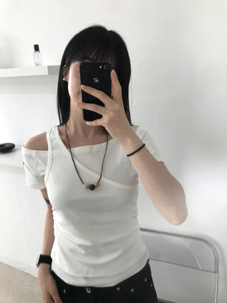 Pure Layered Plain Boat Neck T-shirt