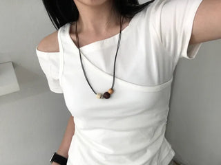 Pure Layered Plain Boat Neck T-shirt