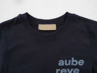 Casual Lettering Semi-Crop Short Sleeve Tee