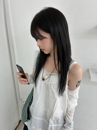 Layered Punching Lace Sleeveless Top