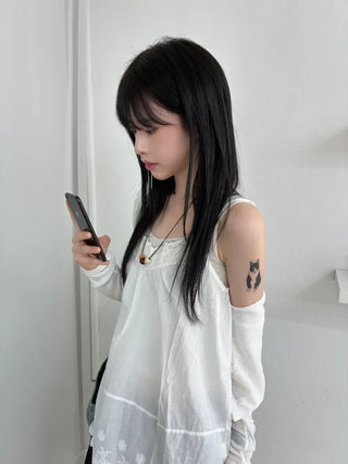 Layered Punching Lace Sleeveless Top