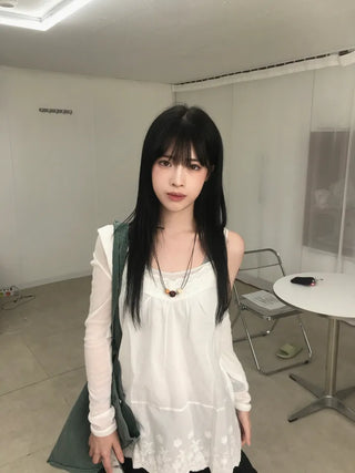 Layered Punching Lace Sleeveless Top