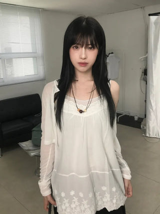 Layered Punching Lace Sleeveless Top