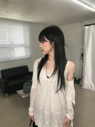 Layered Punching Lace Sleeveless Top