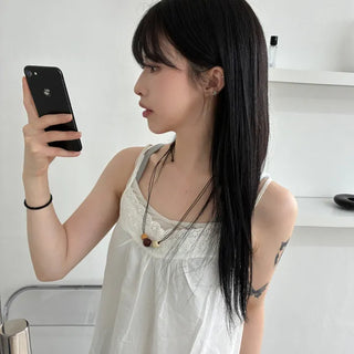Layered Punching Lace Sleeveless Top