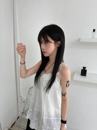 Layered Punching Lace Sleeveless Top