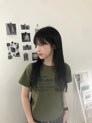 Natural Number Nine Round Neck Short Sleeve T-shirt