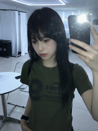 Natural Number Nine Round Neck Short Sleeve T-shirt