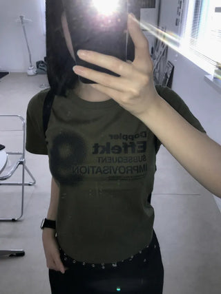 Natural Number Nine Round Neck Short Sleeve T-shirt