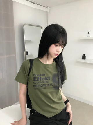 Natural Number Nine Round Neck Short Sleeve T-shirt