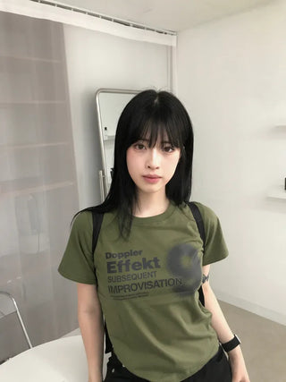 Natural Number Nine Round Neck Short Sleeve T-shirt