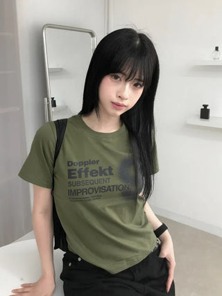 Natural Number Nine Round Neck Short Sleeve T-shirt