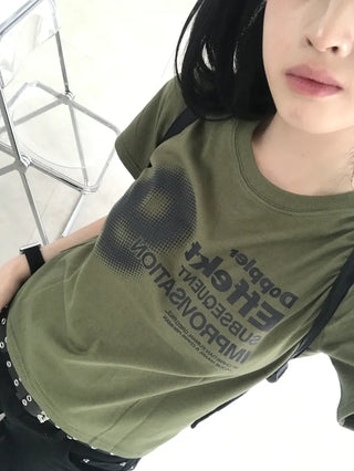 Natural Number Nine Round Neck Short Sleeve T-shirt