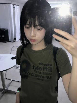 Natural Number Nine Round Neck Short Sleeve T-shirt