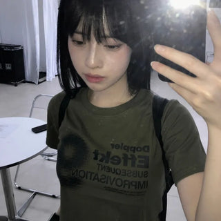 Natural Number Nine Round Neck Short Sleeve T-shirt