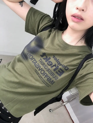 Natural Number Nine Round Neck Short Sleeve T-shirt