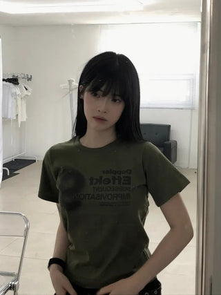 Natural Number Nine Round Neck Short Sleeve T-shirt
