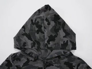 Retro Hip Camo Plage Short Sleeve Hoodie