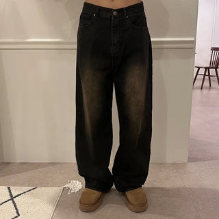 Anna Brown Washed Wide Denim