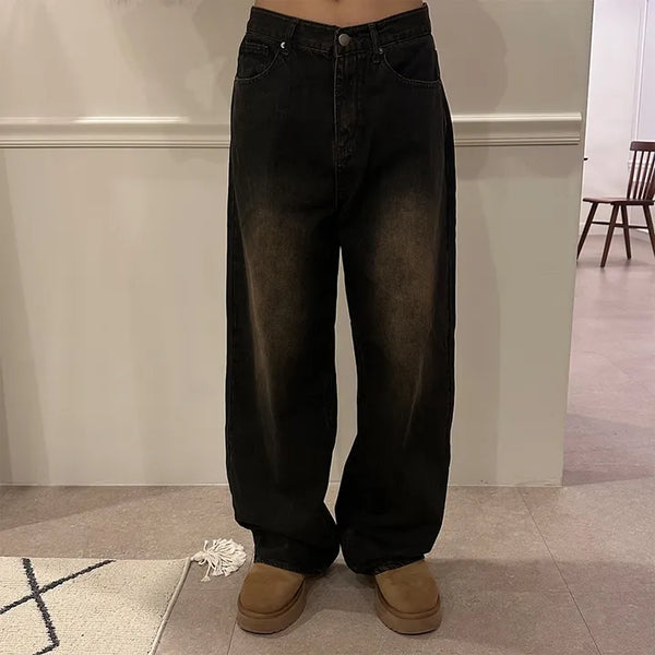 Anna Brown Washed Wide Denim