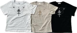 Vintage Necklace Round Neck Short Sleeve T-shirt