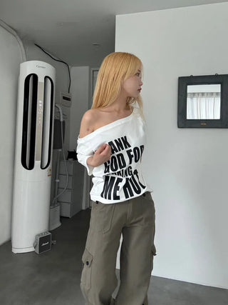 Casual Wide Button Pocket Basic Long Pants