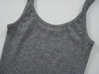 Basic ribbed strap inner crop tank top