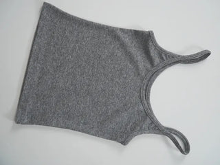 Basic ribbed strap inner crop tank top