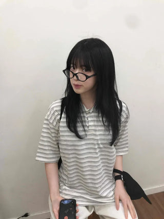 Striped Collared Loose Tee