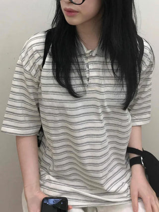 Striped Collared Loose Tee