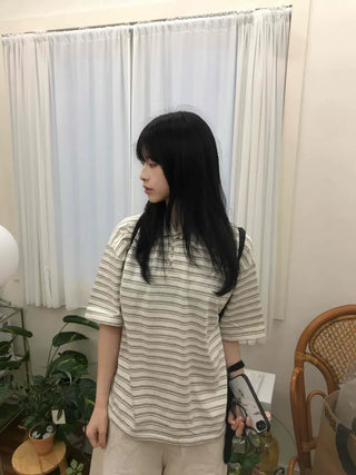 Striped Collared Loose Tee